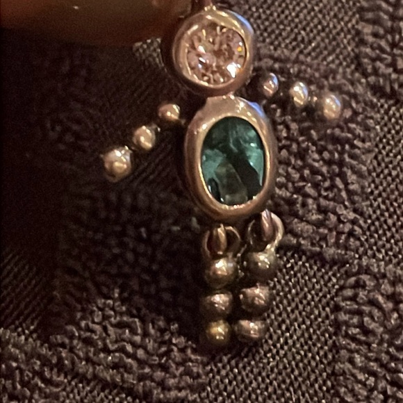 Vintage Birthstone Moving Boy Charm Bracelet Necklace Pendant Blue 925 - Picture 4 of 7